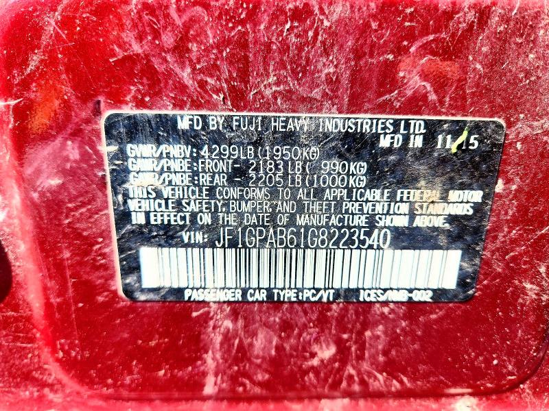 Продажа на аукционе авто 2016 Subaru Impreza, vin: JF1GPAB61G8223540, номер лота: 60681566