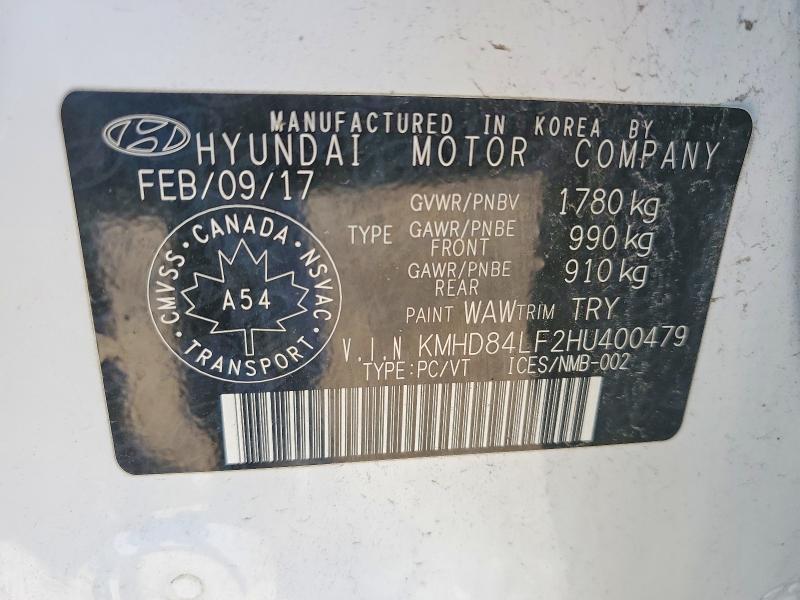 Продаж на аукціоні авто 2017 Hyundai Elantra, vin: KMHD84LF2HU400479, номер лоту: 62102666