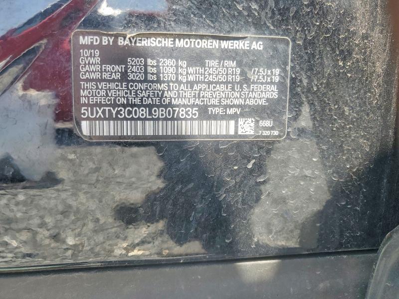 Aukcja sprzedaży 2020 Bmw X3, vin: 5UXTY3C08L9B07835, numer aukcji: 61509416