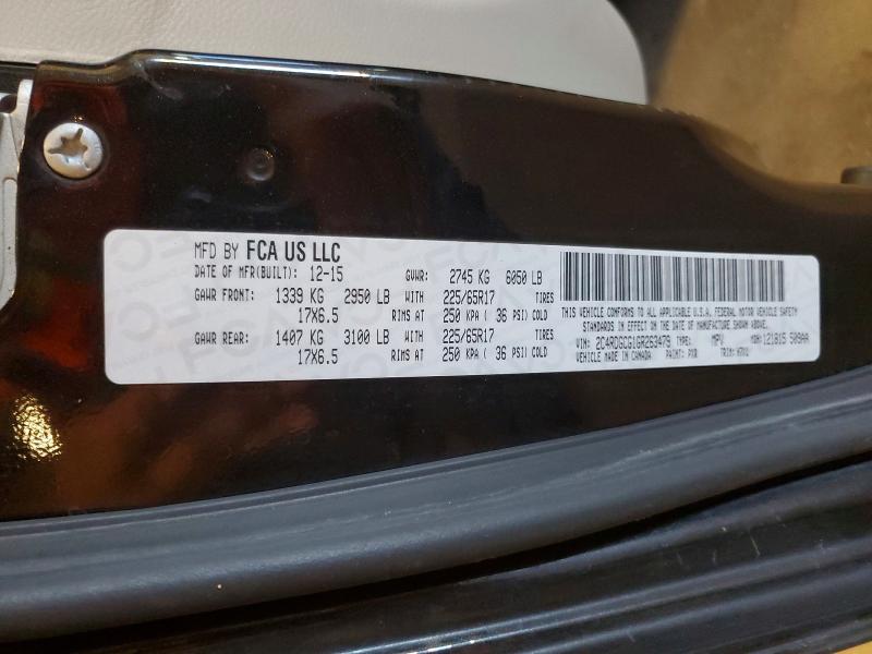 Aukcja sprzedaży 2016 Dodge Grand Caravan, vin: 2C4RDGCG1GR263479, numer aukcji: 61219506