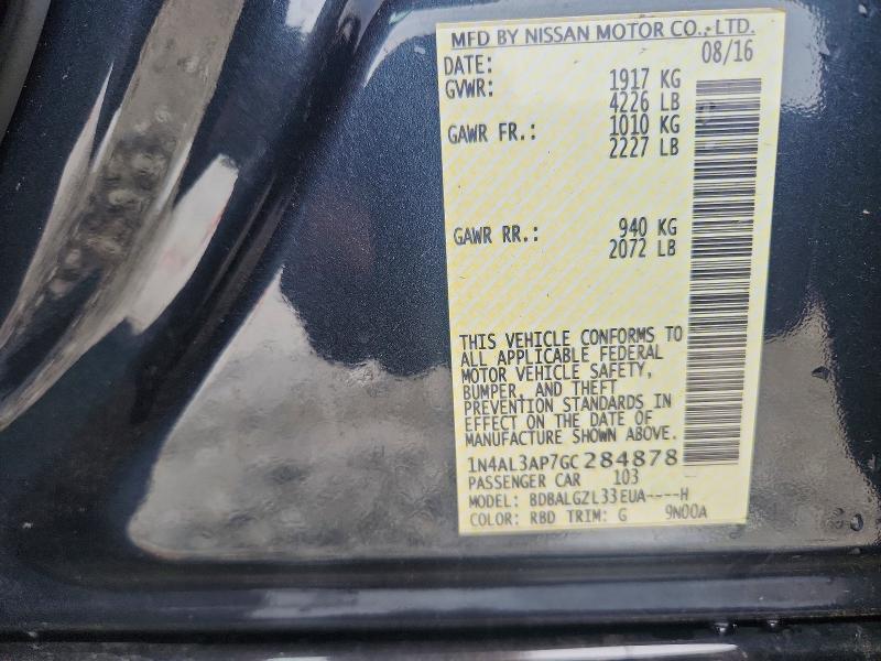61720716 :رقم المزاد ، 1N4AL3AP7GC284878 vin ، 2016 Nissan Altima مزاد بيع