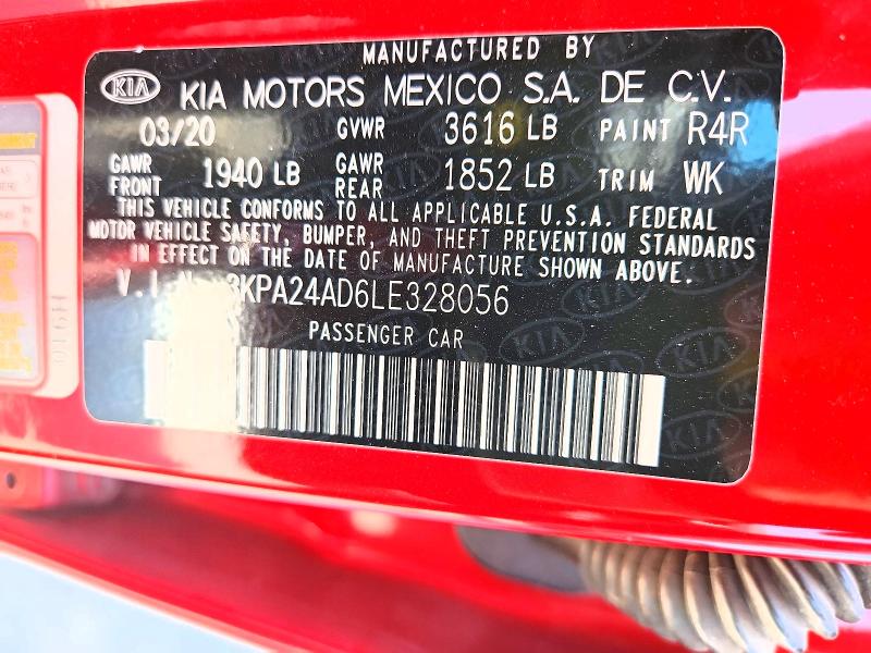 Продажа на аукционе авто 2020 Kia Rio S, vin: 3KPA24AD6LE328056, номер лота: 60386016