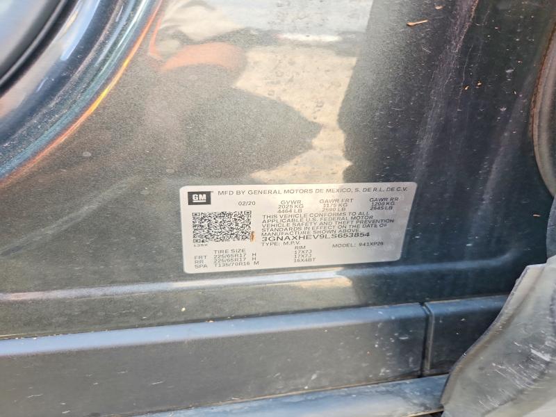 61971166 :رقم المزاد ، 3GNAXHEV9LS653854 vin ، 2020 Chevrolet Equinox مزاد بيع