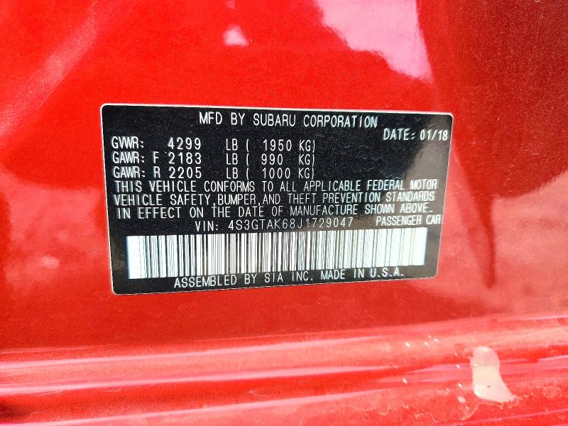 Aukcja sprzedaży 2018 Subaru Impreza, vin: 4S3GTAK68J1729047, numer aukcji: 62114866
