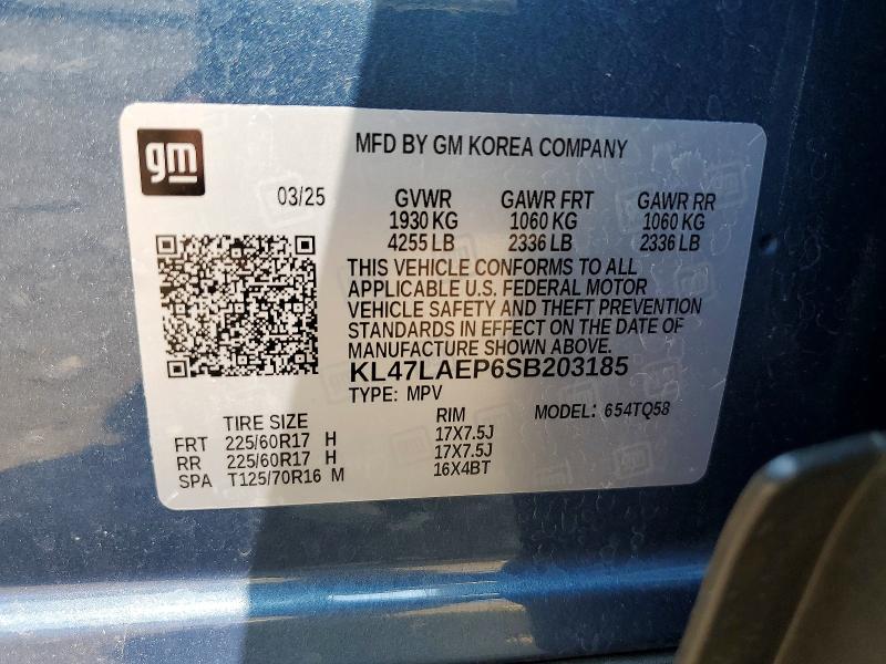 2025 Buick Envista მანქანა იყიდება აუქციონზე, vin: KL47LAEP6SB203185, აუქციონის ნომერი: 59889696