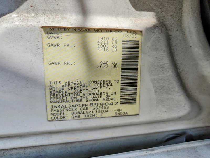 59633316 :رقم المزاد ، 1N4AL3AP1FN899042 vin ، 2015 Nissan Altima مزاد بيع