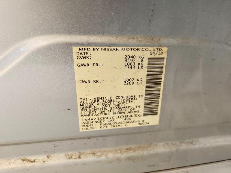 Продажа на аукционе авто 2018 Nissan Leaf, vin: 1N4AZ1CP4JC309436, номер лота: 59714286
