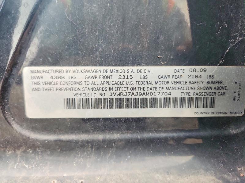2010 Volkswagen Jetta მანქანა იყიდება აუქციონზე, vin: 3VWRJ7AJ9AM017704, აუქციონის ნომერი: 59710696