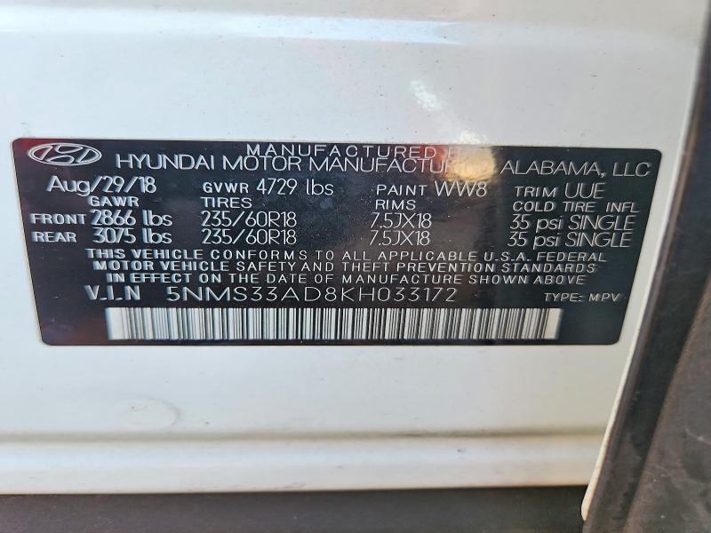Продажа на аукционе авто 2019 Hyundai Santa Fe, vin: 5NMS33AD8KH033172, номер лота: 60211236