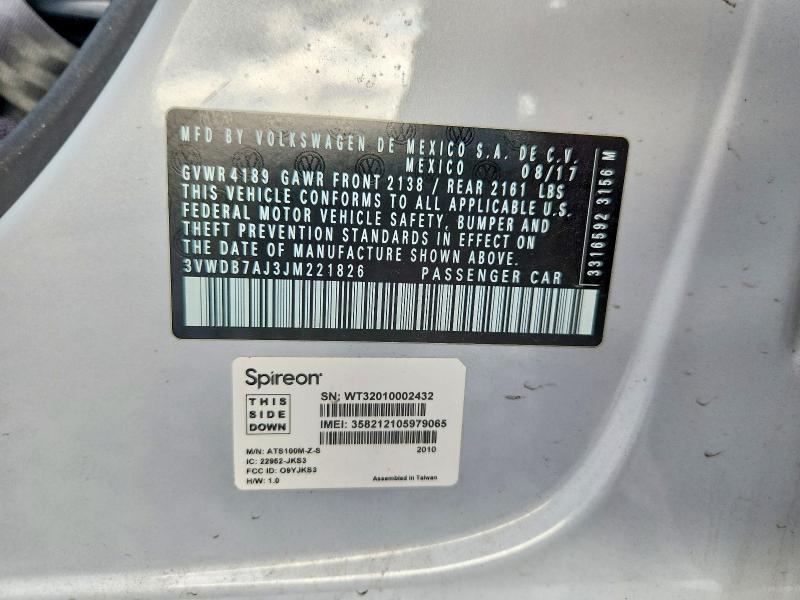 Продаж на аукціоні авто 2018 Volkswagen Jetta, vin: 3VWDB7AJ3JM221826, номер лоту: 61736836