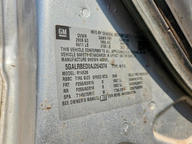 Продаж на аукціоні авто 2010 Buick Enclave, vin: 5GALRBED0AJ264374, номер лоту: 59393636