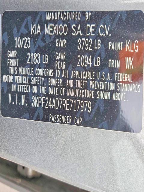 Aukcja sprzedaży 2024 Kia Forte, vin: 3KPF24AD7RE717979, numer aukcji: 59844696