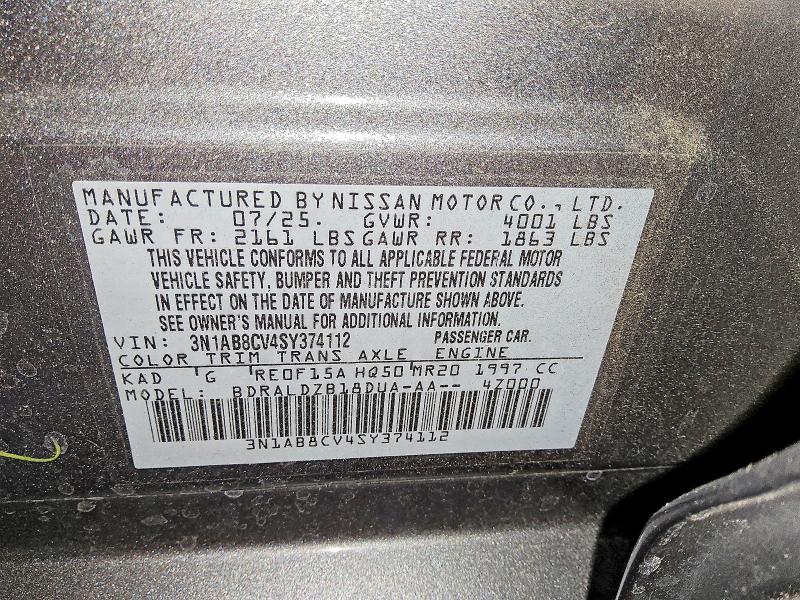Aukcja sprzedaży 2025 Nissan Sentra, vin: 3N1AB8CV4SY374112, numer aukcji: 62536146