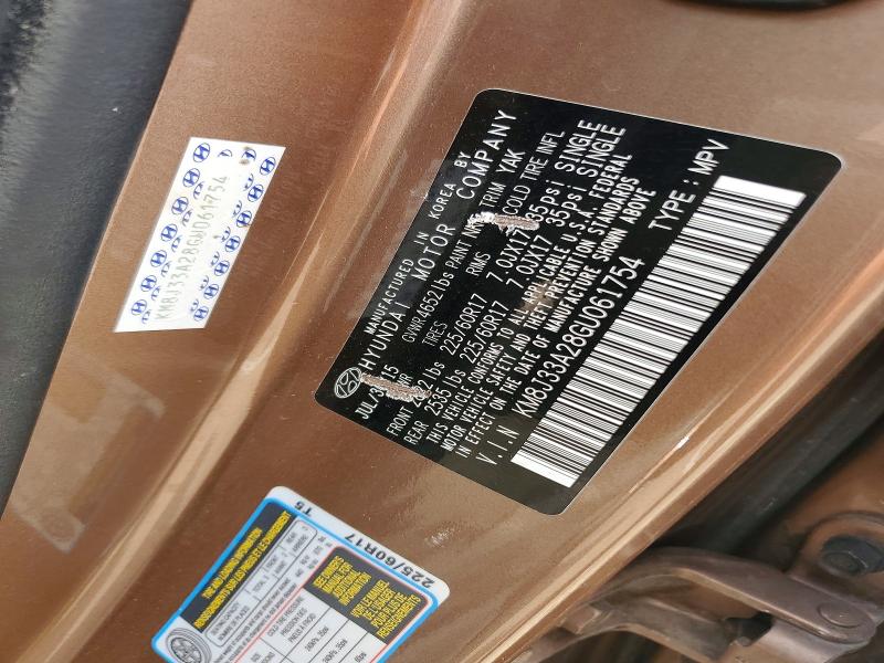 60444936 :رقم المزاد ، KM8J33A28GU061754 vin ، 2016 Hyundai Tucson مزاد بيع