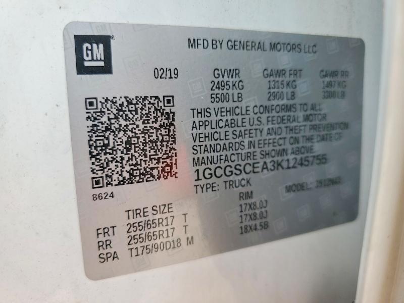 Продаж на аукціоні авто 2019 Chevrolet Colorado, vin: 1GCGSCEA3K1245755, номер лоту: 62572226