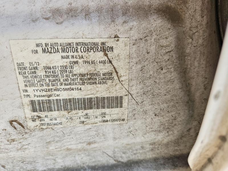 2013 Mazda 6 მანქანა იყიდება აუქციონზე, vin: 1YVHZ8EH9D5M04164, აუქციონის ნომერი: 61811326