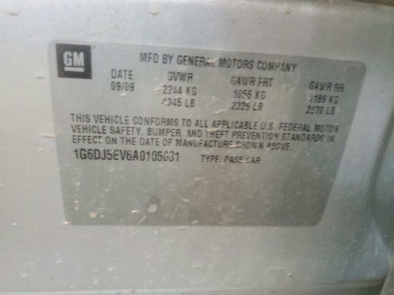 61692486 :رقم المزاد ، 1G6DJ5EV6A0105081 vin ، 2010 Cadillac Cts مزاد بيع