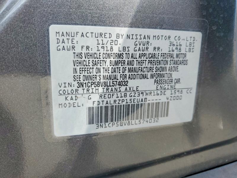 Aukcja sprzedaży 2020 Nissan Kicks, vin: 3N1CP5BV8LL574032, numer aukcji: 61924286