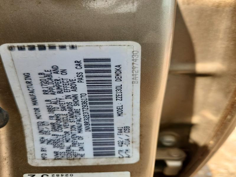 Продажа на аукционе авто 2007 Toyota Corolla, vin: 1NXBR32E37Z936170, номер лота: 62023426
