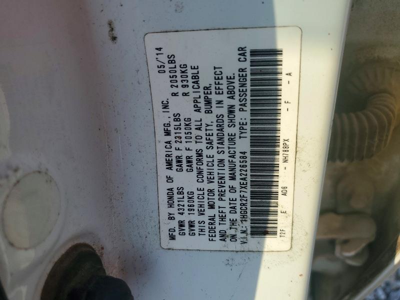 Продажа на аукционе авто 2014 Honda Accord, vin: 1HGCR2F7XEA226584, номер лота: 61953446