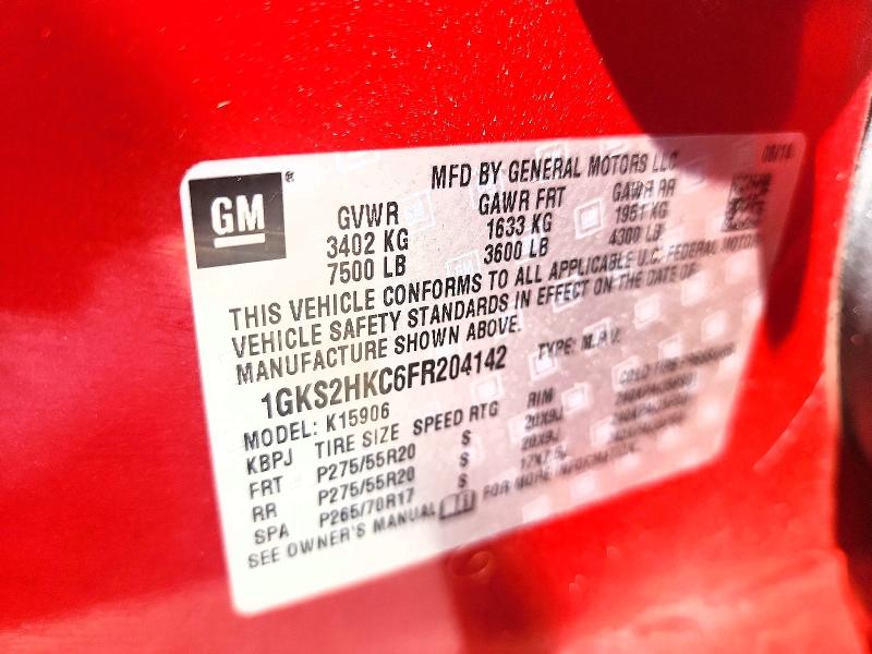 Продаж на аукціоні авто 2015 Gmc Yukon Xl, vin: 1GKS2HKC6FR204142, номер лоту: 61415106