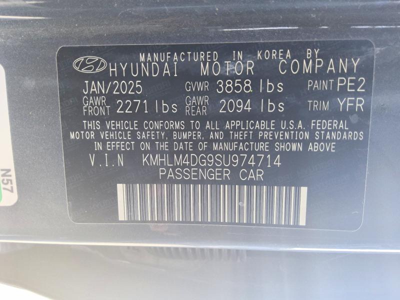 Продажа на аукционе авто 2025 Hyundai Elantra, vin: KMHLM4DG9SU974714, номер лота: 60470426