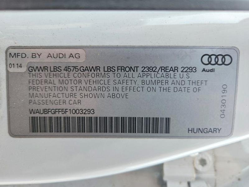 Продажа на аукционе авто 2015 Audi A3, vin: WAUBFGFF5F1003293, номер лота: 61490496