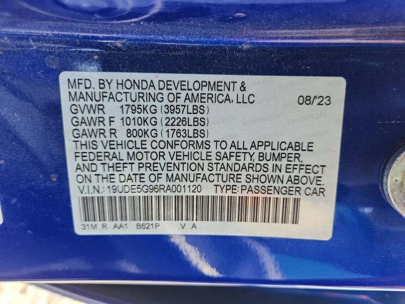 2024 Acura Integra მანქანა იყიდება აუქციონზე, vin: 19UDE5G96RA001120, აუქციონის ნომერი: 85768805