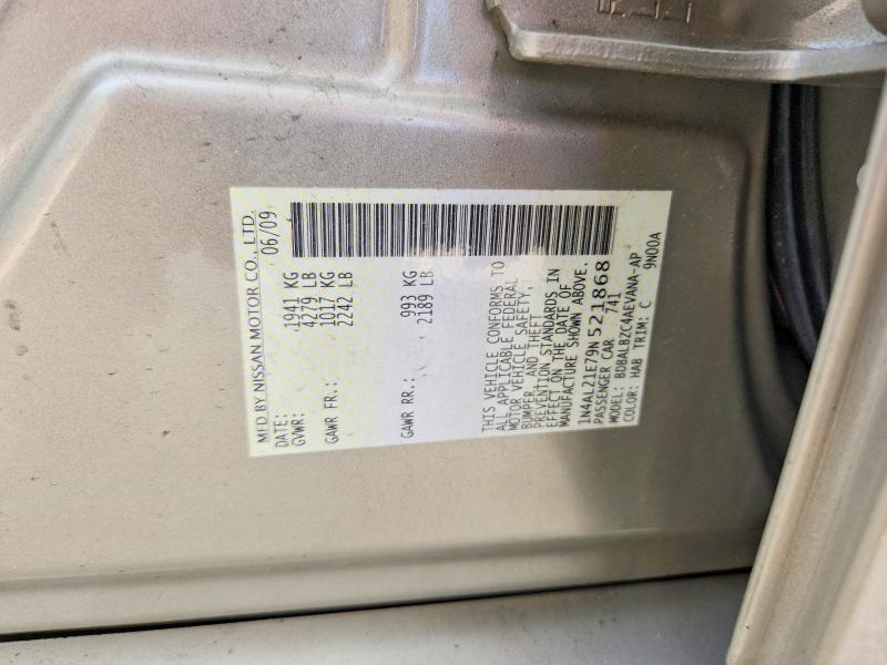 Aukcja sprzedaży 2009 Nissan Altima, vin: 1N4AL21E79N521868, numer aukcji: 61599676