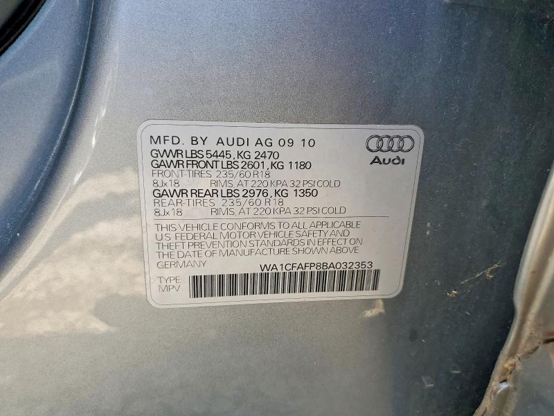 Aukcja sprzedaży 2011 Audi Q5, vin: WA1CFAFP8BA032353, numer aukcji: 62083606