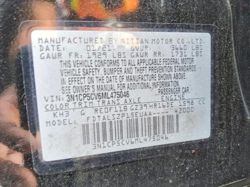 Продаж на аукціоні авто 2021 Nissan Kicks, vin: 3N1CP5CV6ML475046, номер лоту: 61978646