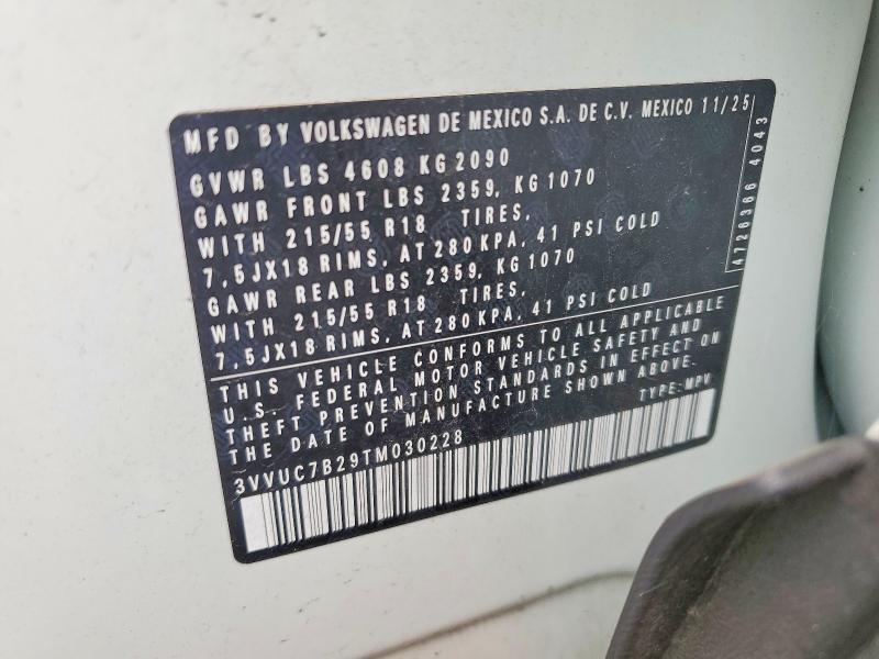 Aukcja sprzedaży 2026 Volkswagen Taos, vin: 3VVUC7B29TM030228, numer aukcji: 63641416