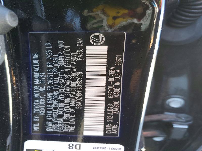 60073016 :رقم المزاد ، 58ADZ1B11SU187929 vin ، 2025 Lexus Es 350 مزاد بيع