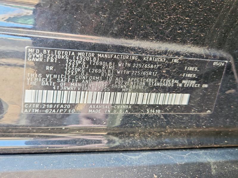 58153726 :رقم المزاد ، 4T3RWRFV1RU147255 vin ، 2024 Toyota Rav4 Hybrid مزاد بيع