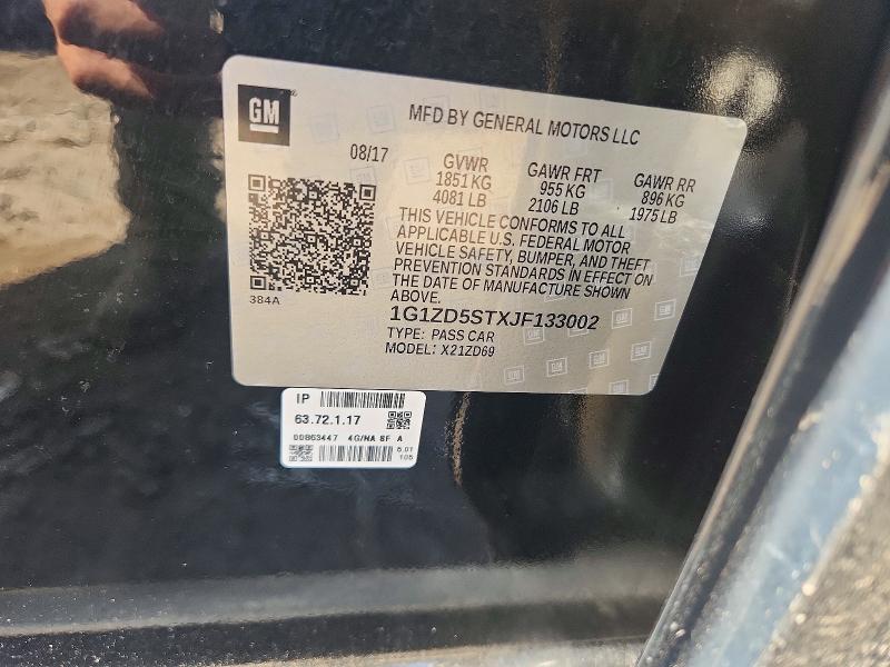 Aukcja sprzedaży 2018 Chevrolet Malibu, vin: 1G1ZD5STXJF133002, numer aukcji: 60384106