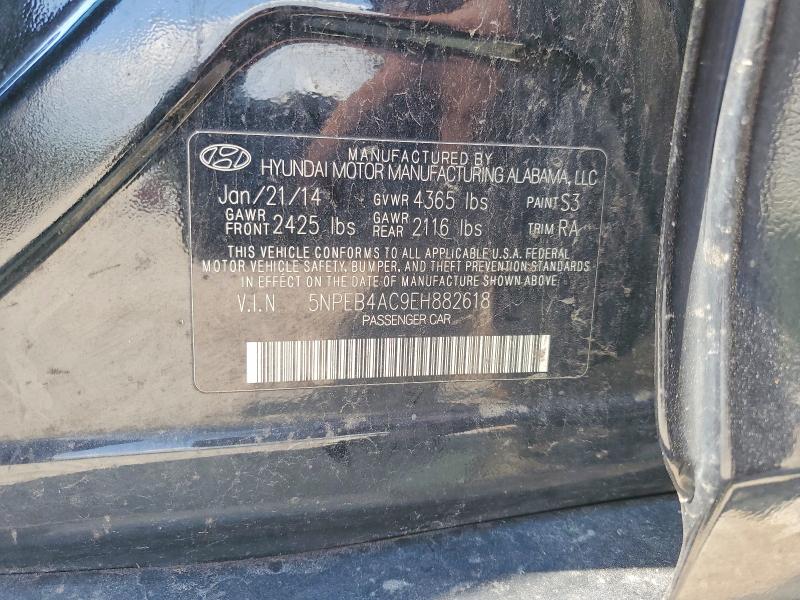 2014 Hyundai Sonata მანქანა იყიდება აუქციონზე, vin: 5NPEB4AC9EH882618, აუქციონის ნომერი: 62080516
