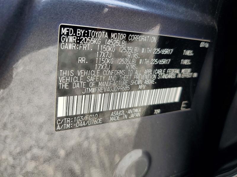 Продажа на аукционе авто 2016 Toyota Rav4, vin: JTMWFREV4GJ099685, номер лота: 59954016