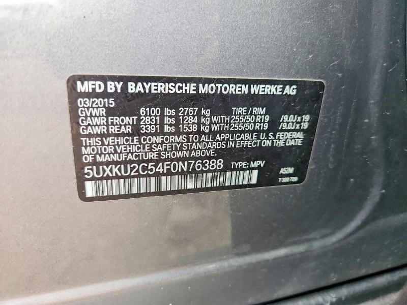 2015 Bmw X6 მანქანა იყიდება აუქციონზე, vin: 5UXKU2C54F0N76388, აუქციონის ნომერი: 60290586