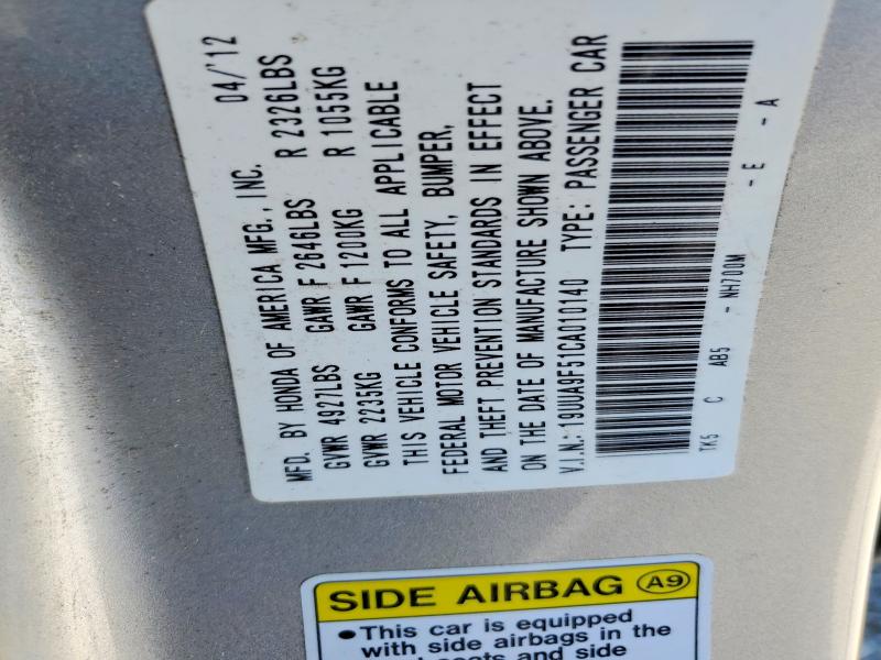 Продажа на аукционе авто 2012 Acura Tl, vin: 19UUA9F51CA010140, номер лота: 62423386