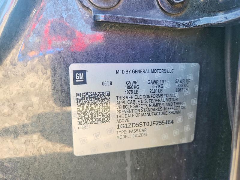 Aukcja sprzedaży 2018 Chevrolet Malibu, vin: 1G1ZD5ST0JF255464, numer aukcji: 59331666