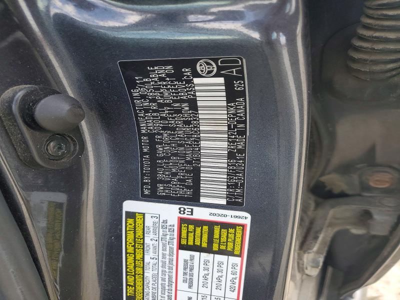 Aukcja sprzedaży 2011 Toyota Corolla, vin: 2T1BU4EE7BC638327, numer aukcji: 60028076