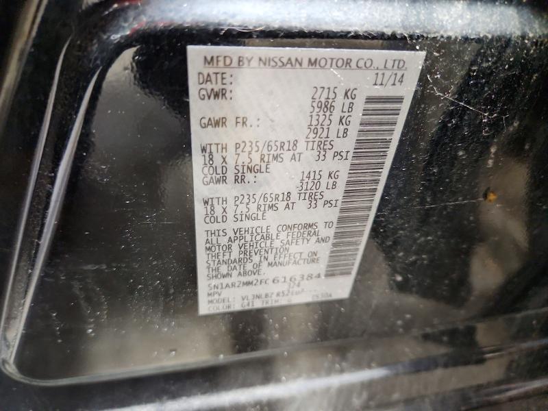 60876916 :رقم المزاد ، 5N1AR2MM2FC616384 vin ، 2015 Nissan Pathfinder مزاد بيع