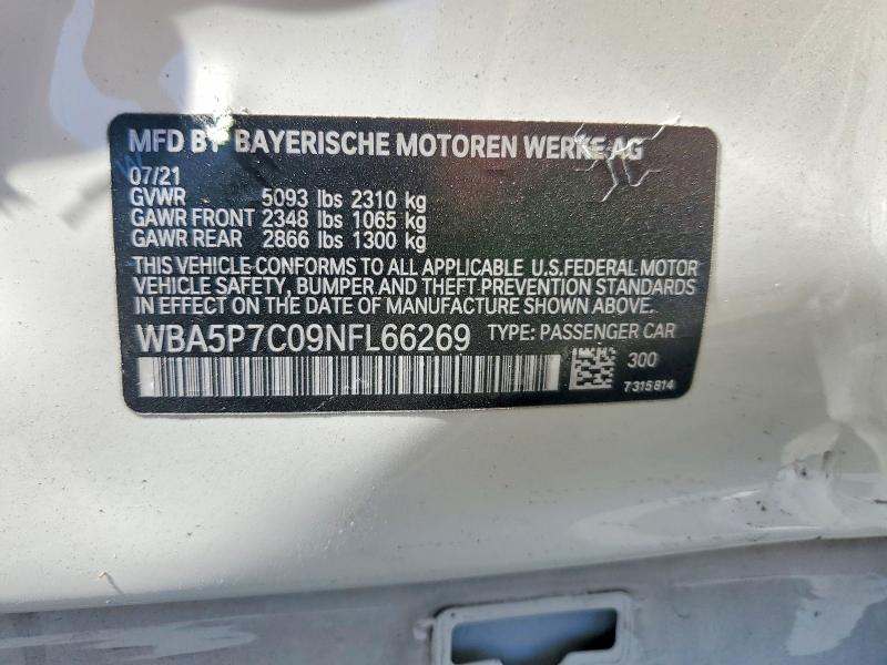 Продаж на аукціоні авто 2022 Bmw 330e, vin: WBA5P7C09NFL66269, номер лоту: 61058566
