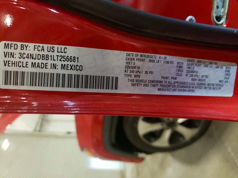 2020 Jeep Compass მანქანა იყიდება აუქციონზე, vin: 3C4NJDBB1LT256681, აუქციონის ნომერი: 85618115