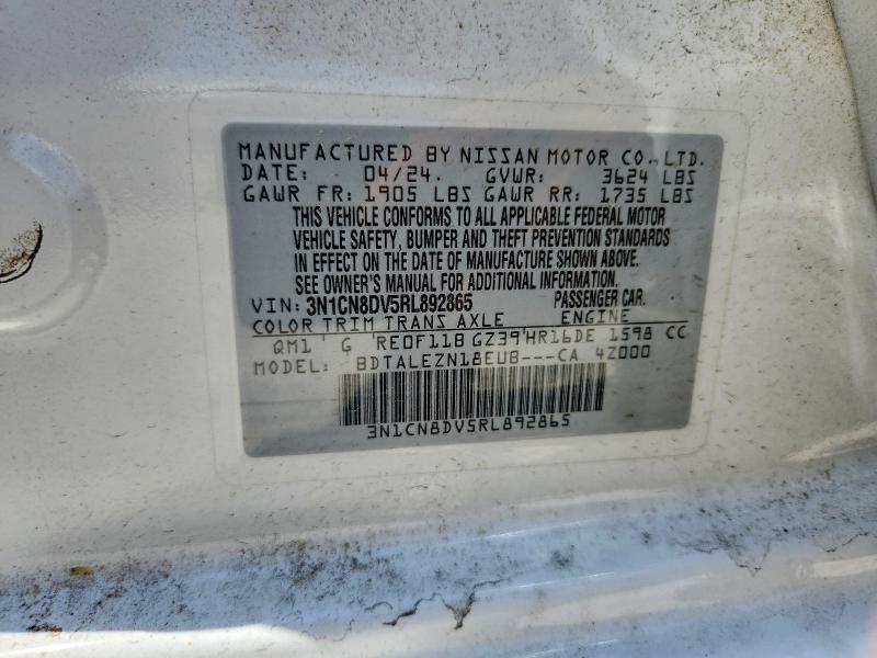Продаж на аукціоні авто 2024 Nissan Versa, vin: 3N1CN8DV5RL892865, номер лоту: 60545256