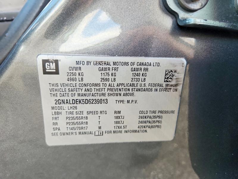 Aukcja sprzedaży 2013 Chevrolet Equinox, vin: 2GNALDEK5D6239013, numer aukcji: 58796306