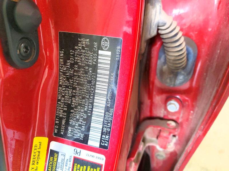 2012 Toyota Camry მანქანა იყიდება აუქციონზე, vin: 4T4BF1FK4CR210721, აუქციონის ნომერი: 60229476