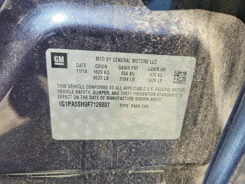 61962326 :رقم المزاد ، 1G1PA5SH9F7128807 vin ، 2015 Chevrolet Cruze مزاد بيع