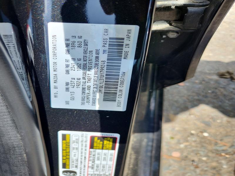 61855326 :رقم المزاد ، JM1BL1L31D1799248 vin ، 2013 Mazda Speed مزاد بيع