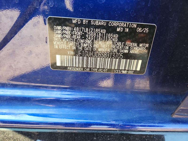 Aukcja sprzedaży 2025 Subaru Impreza, vin: JF1GUHJC6S8313705, numer aukcji: 62786286
